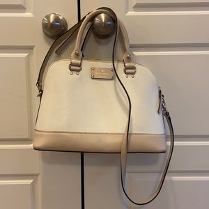 White and cream Kate Spade purse medium